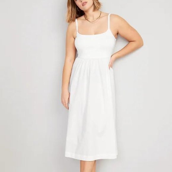 NWT Old Navy Fit & Flare Combination Midi Cami Dress for Women - Picture 4 of 7